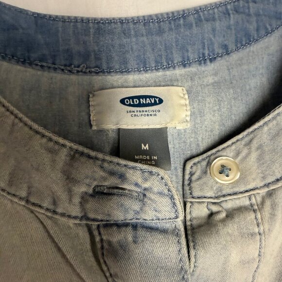 Old Navy Two Tone Denim/Chambray Shirt Dress, Medium, EUC - Picture 6 of 11